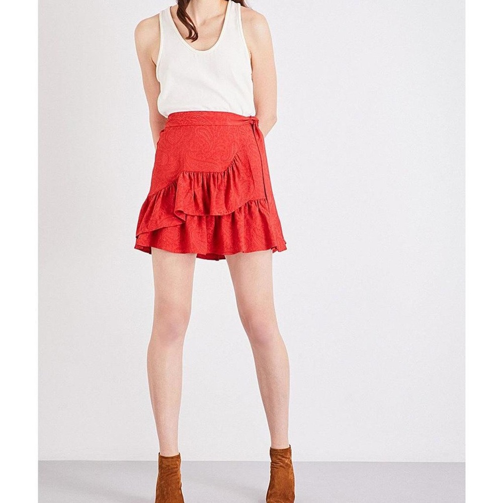 Maje paisely Red Mini Skirt